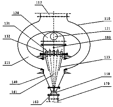 Liquid-gas mixer and gas-liquid recovery device using the mixer