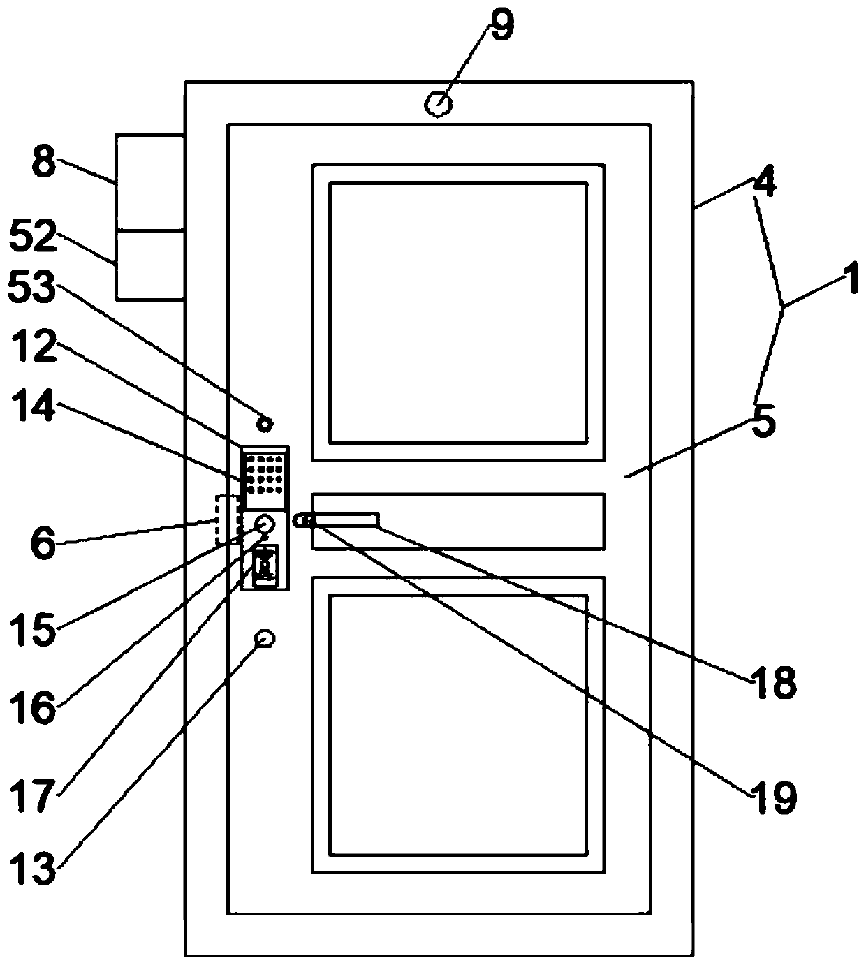 5G internet-of-things multifunctional smart door with automatic door closer