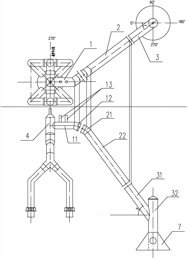 Method for installing blast furnace single-tube downcomer