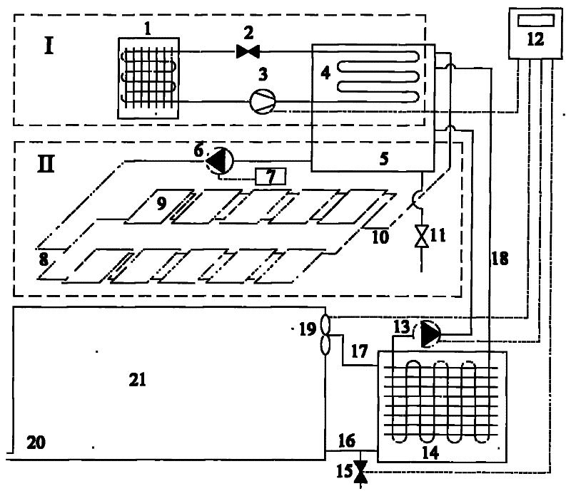 Bulk curer heat supply and ventilation system supplied by combined solar energy-air source heat pump double heat sources