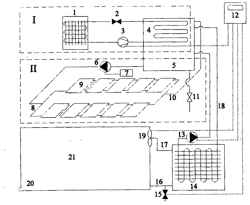 Bulk curer heat supply and ventilation system supplied by combined solar energy-air source heat pump double heat sources