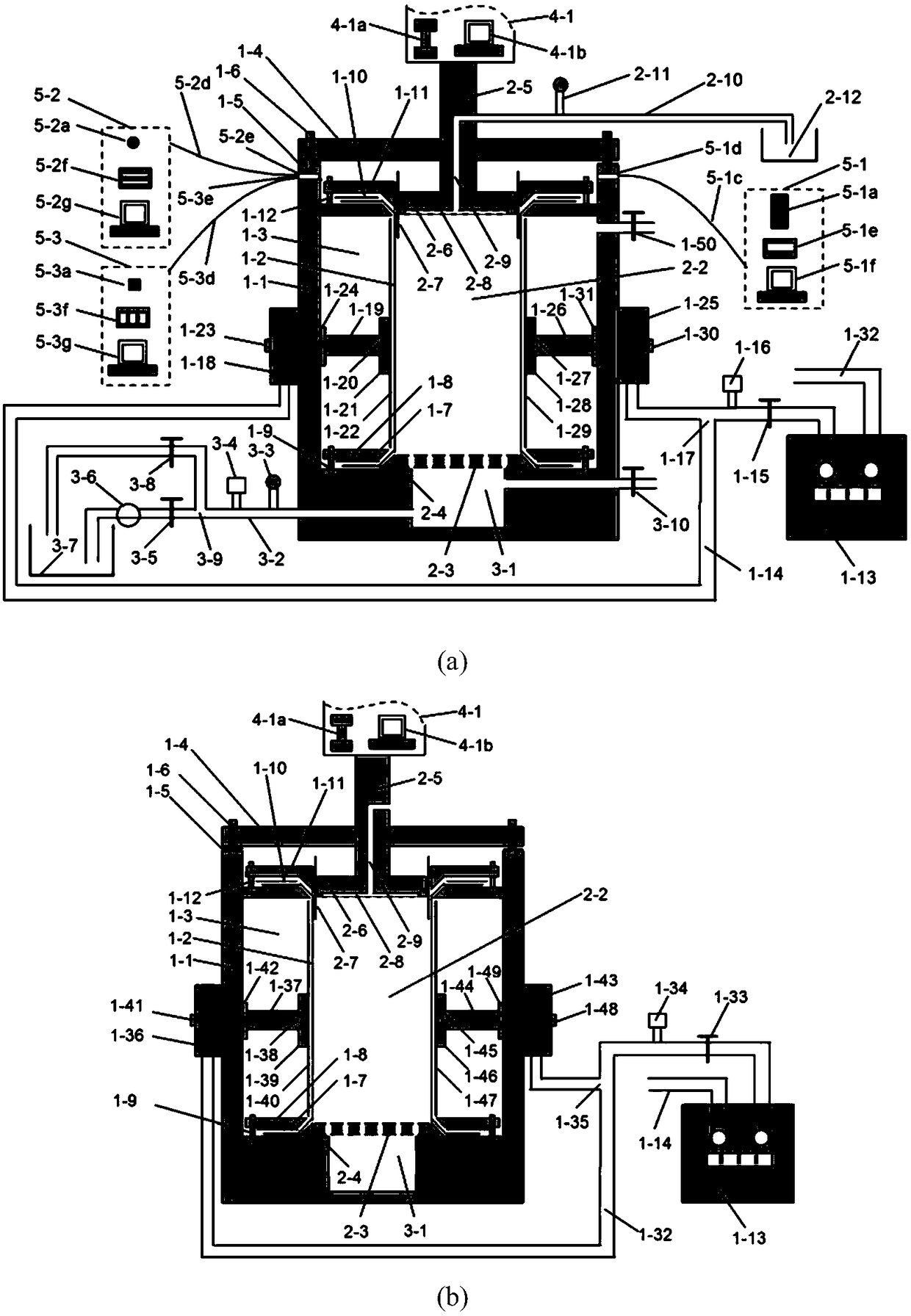 True triaxial loading and unloading test device and test method for large-scale layered confined rock