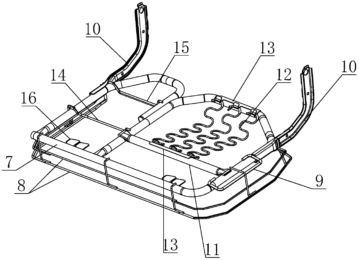 Six-point seat cushion skeleton welding fixture