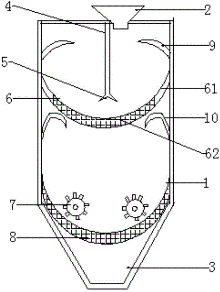 Crushing device of polyphenyl granule crushing machine