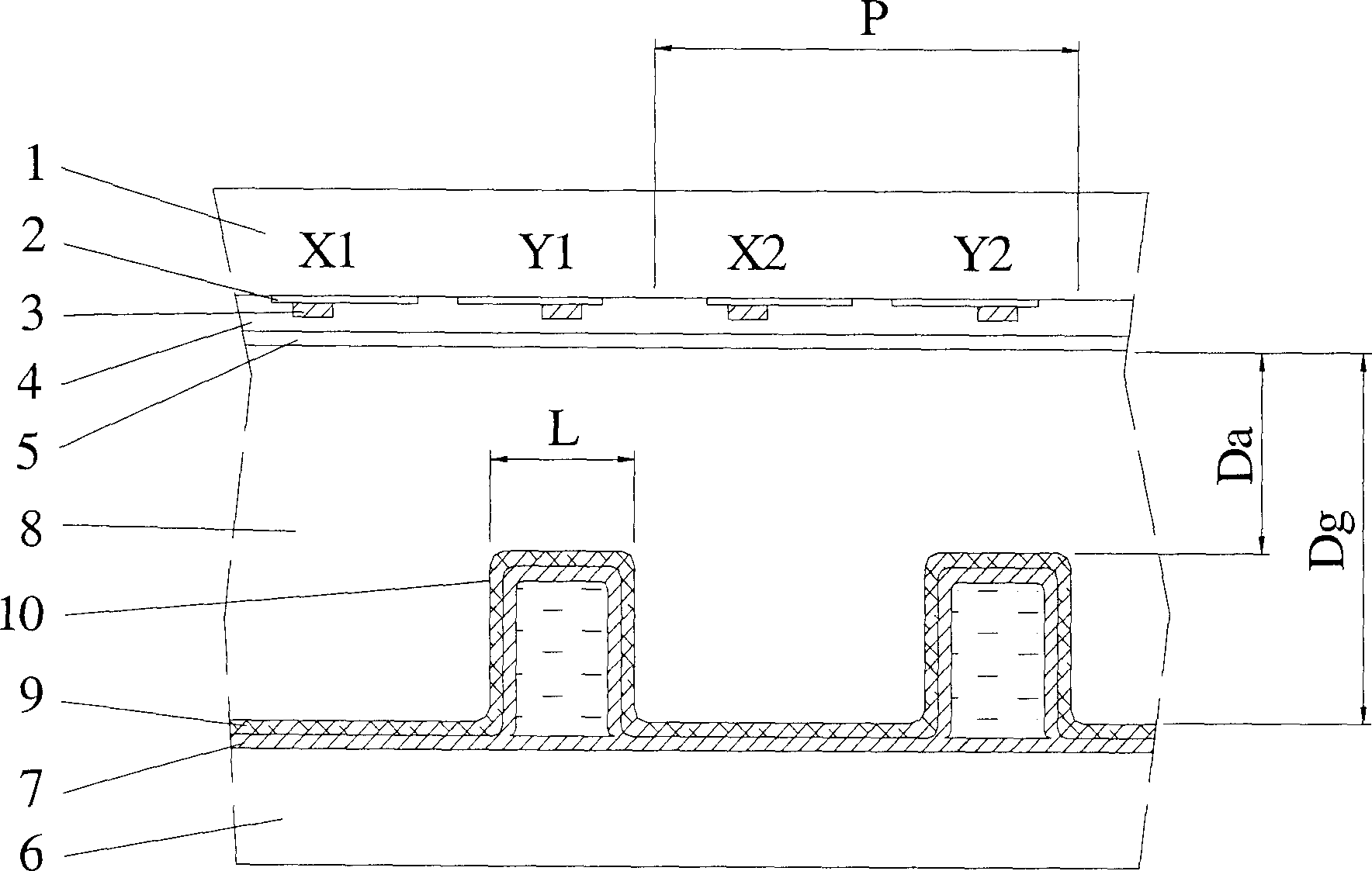 High-brightness AC plasma display screen