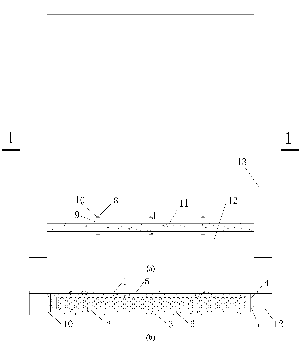 Prefabricated built-in thermal insulation layer foamed concrete composite wall-light steel frame-floor connection node