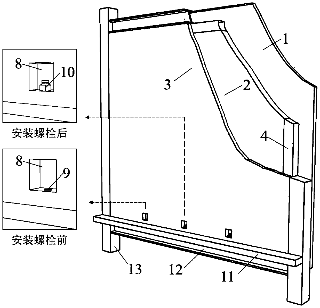 Prefabricated built-in thermal insulation layer foamed concrete composite wall-light steel frame-floor connection node