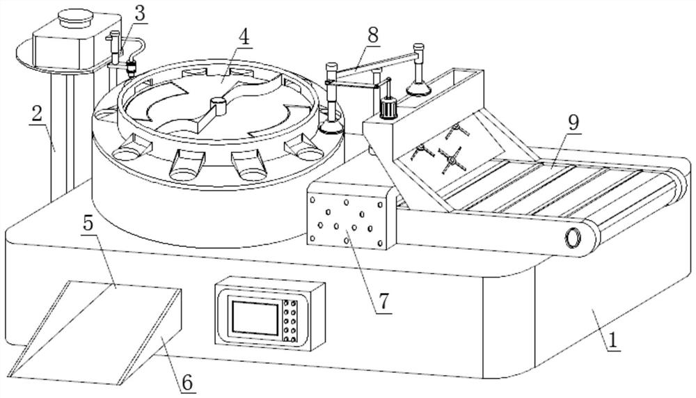 LED surface mounting device with bulk material classification structure and implementation method thereof