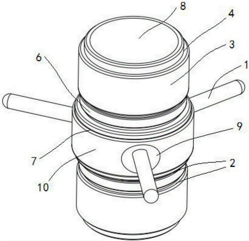 Fast joint for compact superconductive cyclotron's high frequency resonator coaxial waveguide