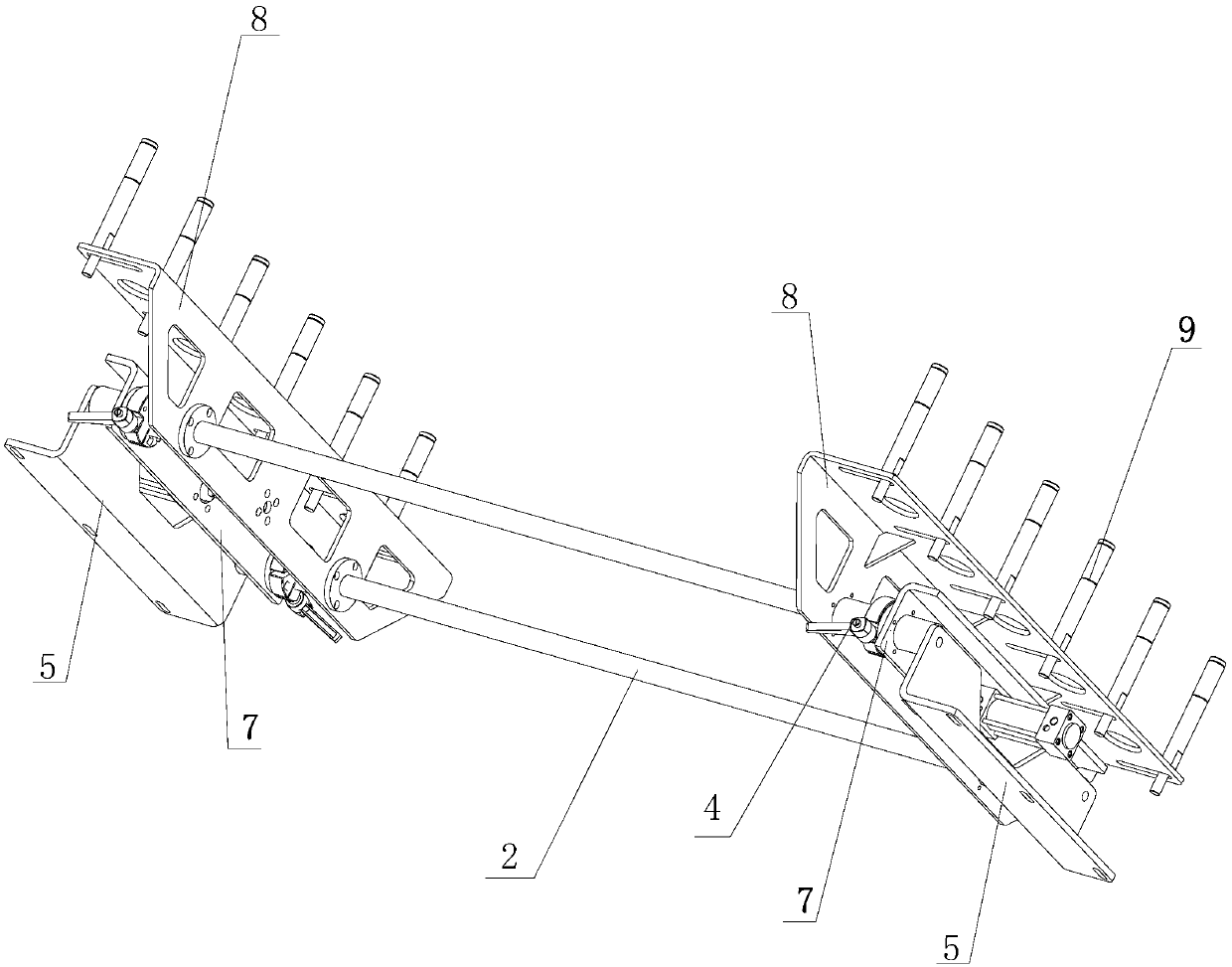 Positioning device for sheets of oil-passing conveying line