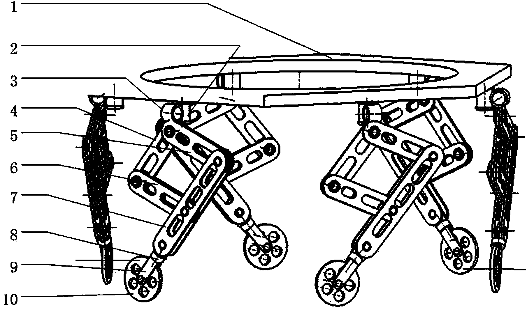 Wheel-legged mobile robot suitable for complicated terrains