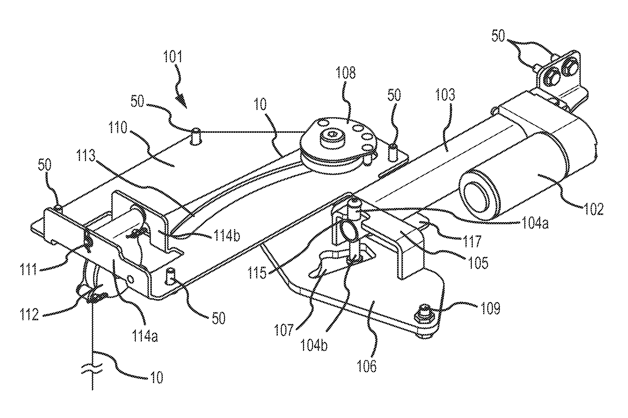 Cable-actuated lift system