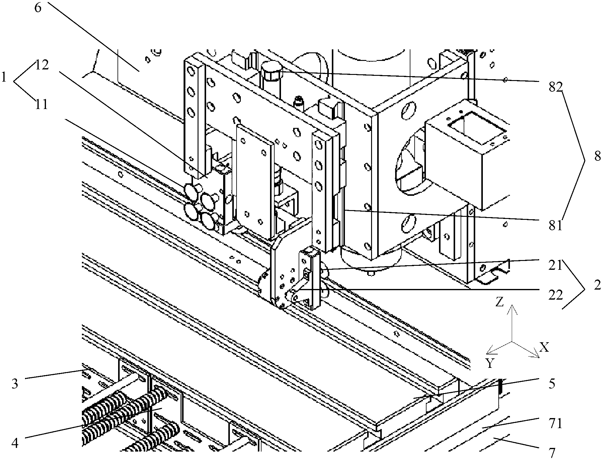 Automatic feeding and discharging mechanism of engraving and milling machine and feeding and discharging method