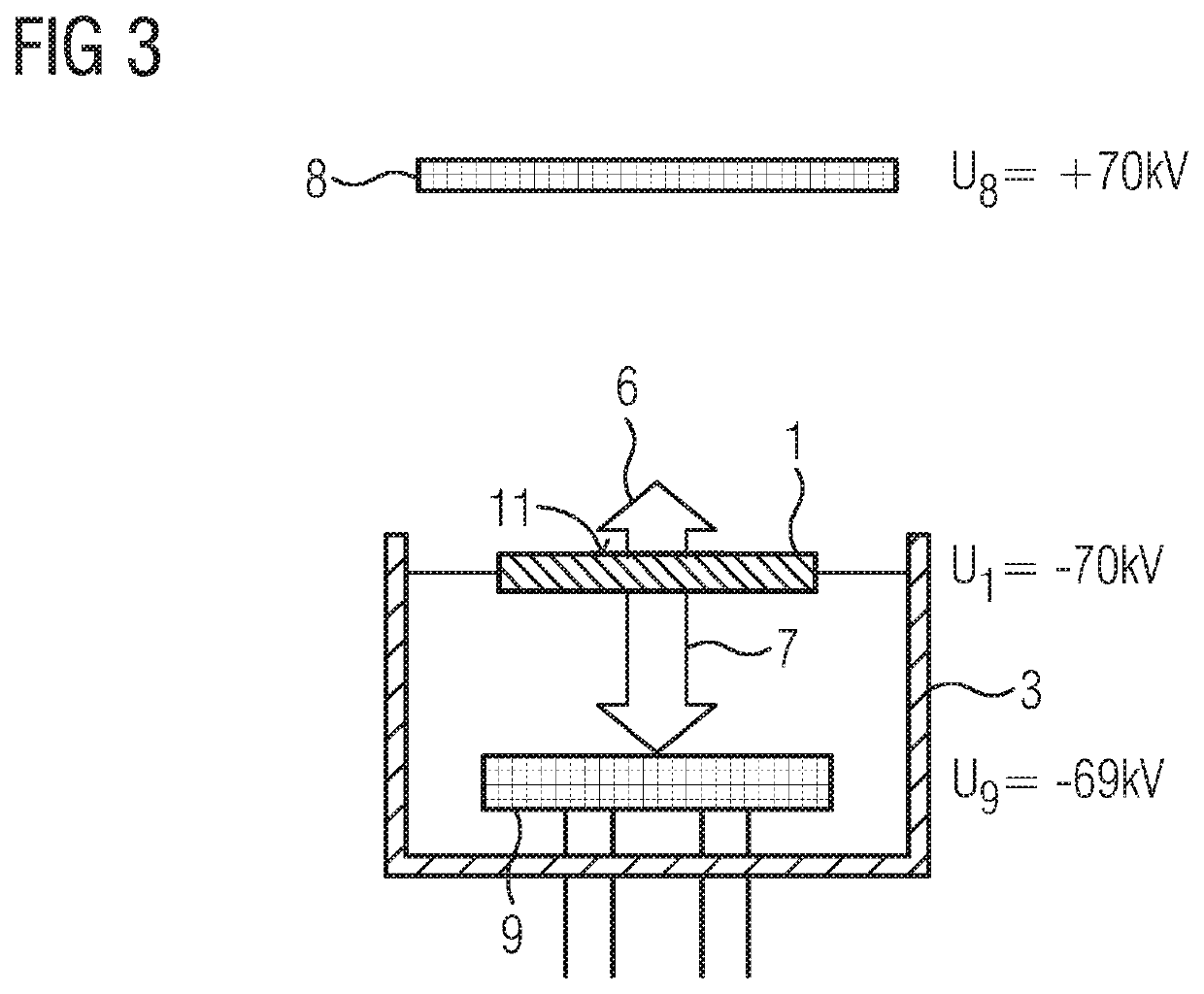 Thermionic emission device, focus head, X-ray tube and X-ray emitter