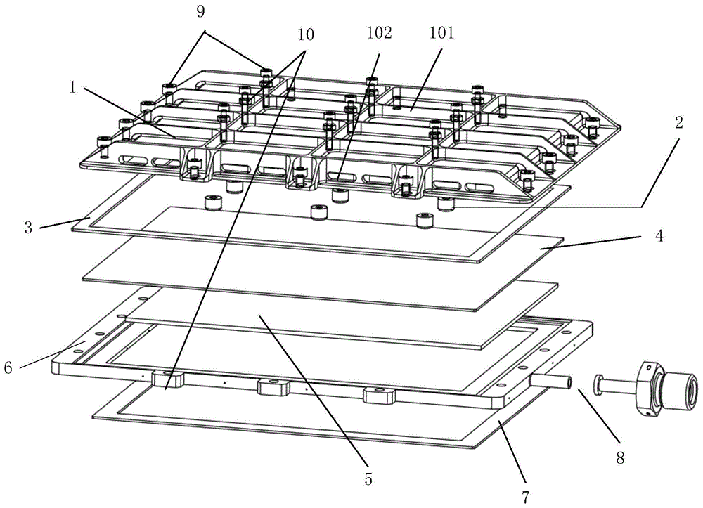 Flat-plate-type water sublimation cold plate for aerospace radiation