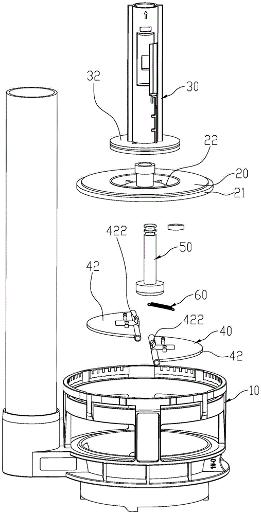 A method for starting a drain valve and a starting mechanism using the method