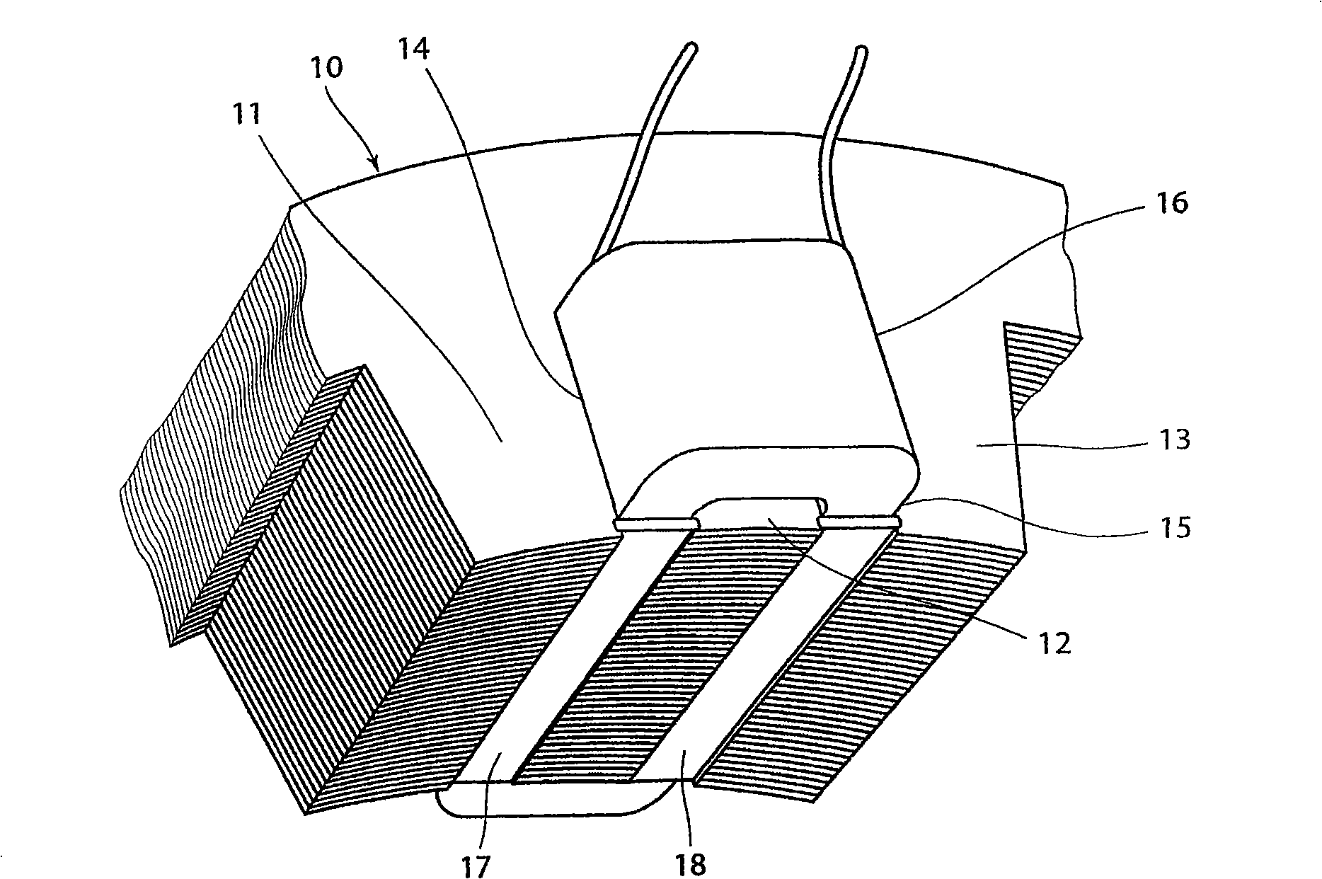 An electrical machine having a stator with rectangular and trapezoidal teeth