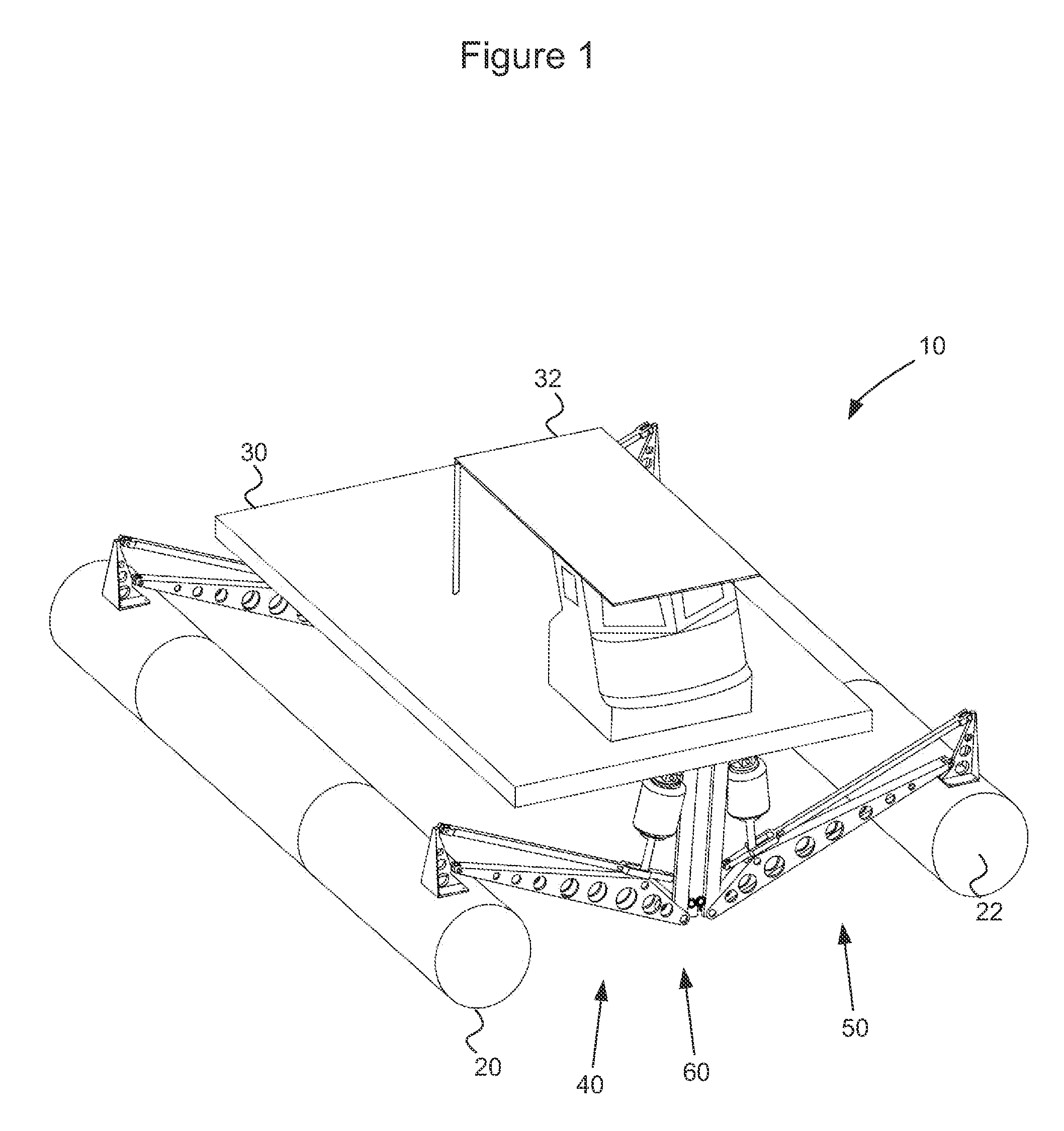 Boat with active suspension system