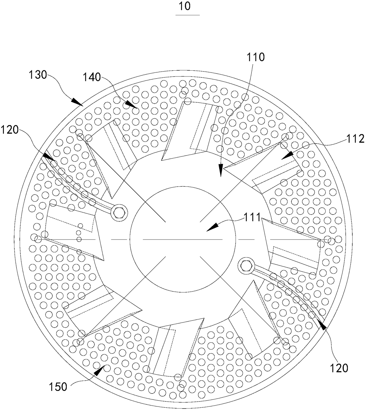 Executing device, size degradation slurry all-in-one machine and kitchen garbage treating system