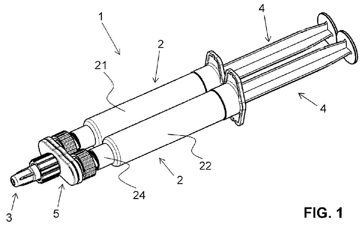 Mixing device for a discharge unit