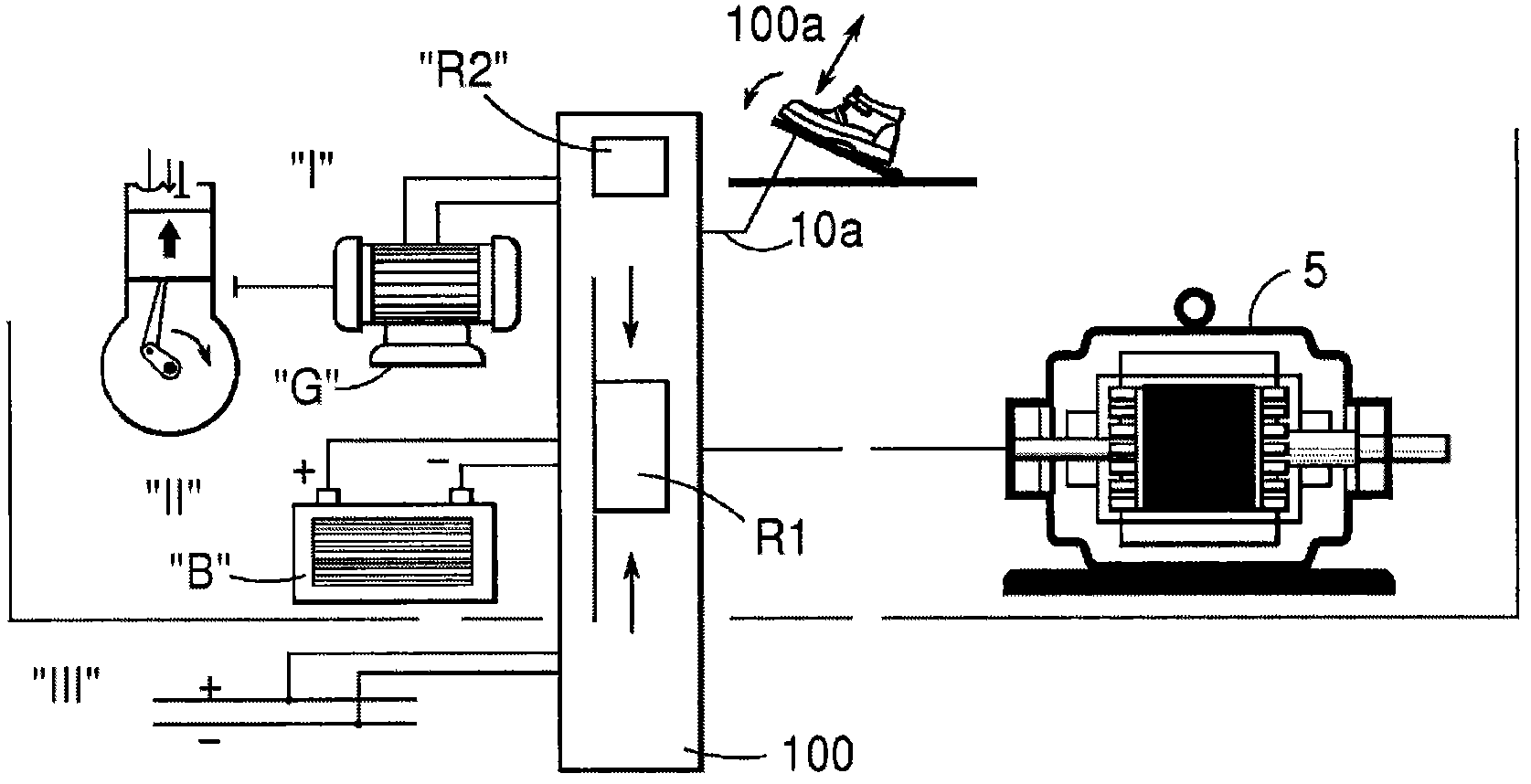 A system adapted for one or more vehicles, which may be driven forward electrically