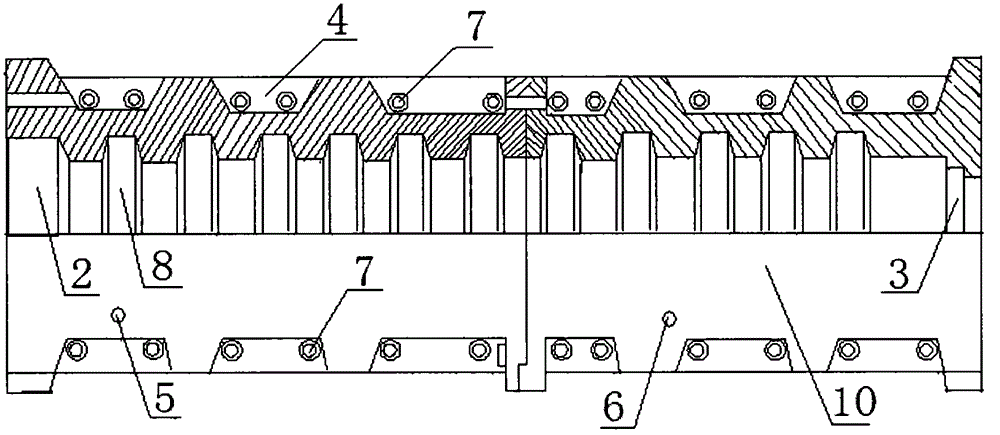 Multi-pipe connecting die for die pressing pipes