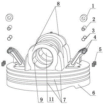 Engine piston mechanism and machining method thereof as well as corresponding engine and automobile