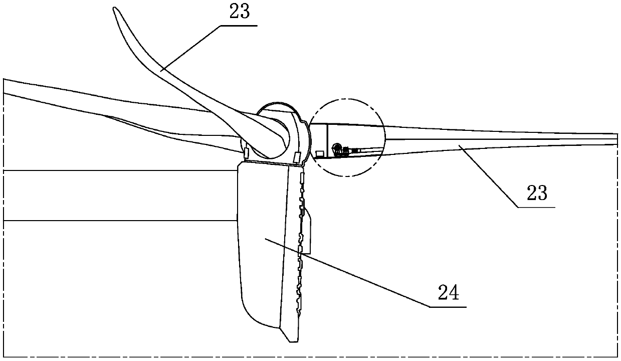 Hot blast type wind power generating set blade deicing device