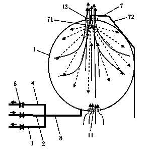 Natural gas spherical tank replacement device and replacement method