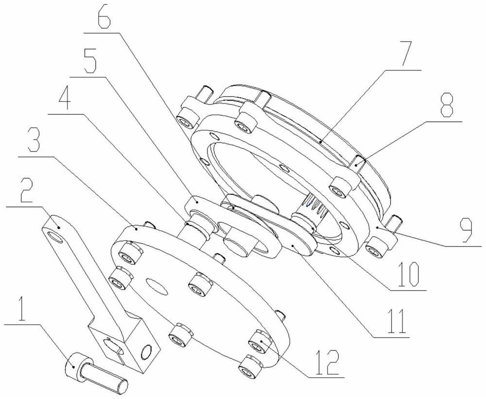 Equal angle pump motor pulling arm reversing device