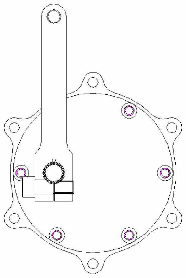 Equal angle pump motor pulling arm reversing device