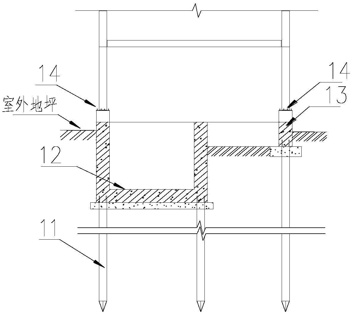 Jacking construction method for assembled-type external elevator shaftway structure