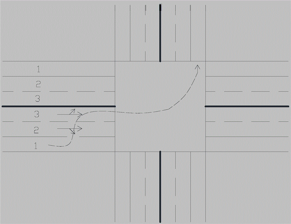 System and method for bus left-turn regulation and control of left-turn and straight common signal lamp crossroad