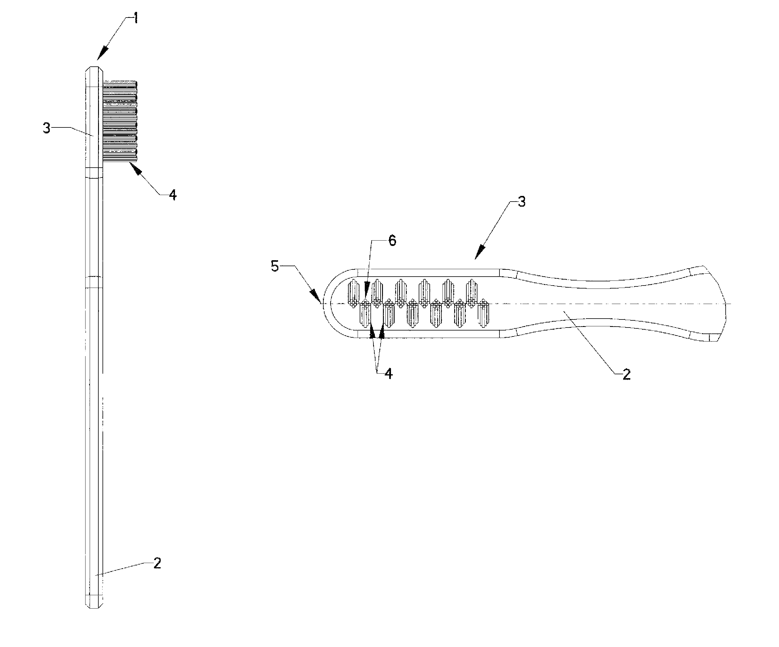 Toothbrush bristle arrangement and method