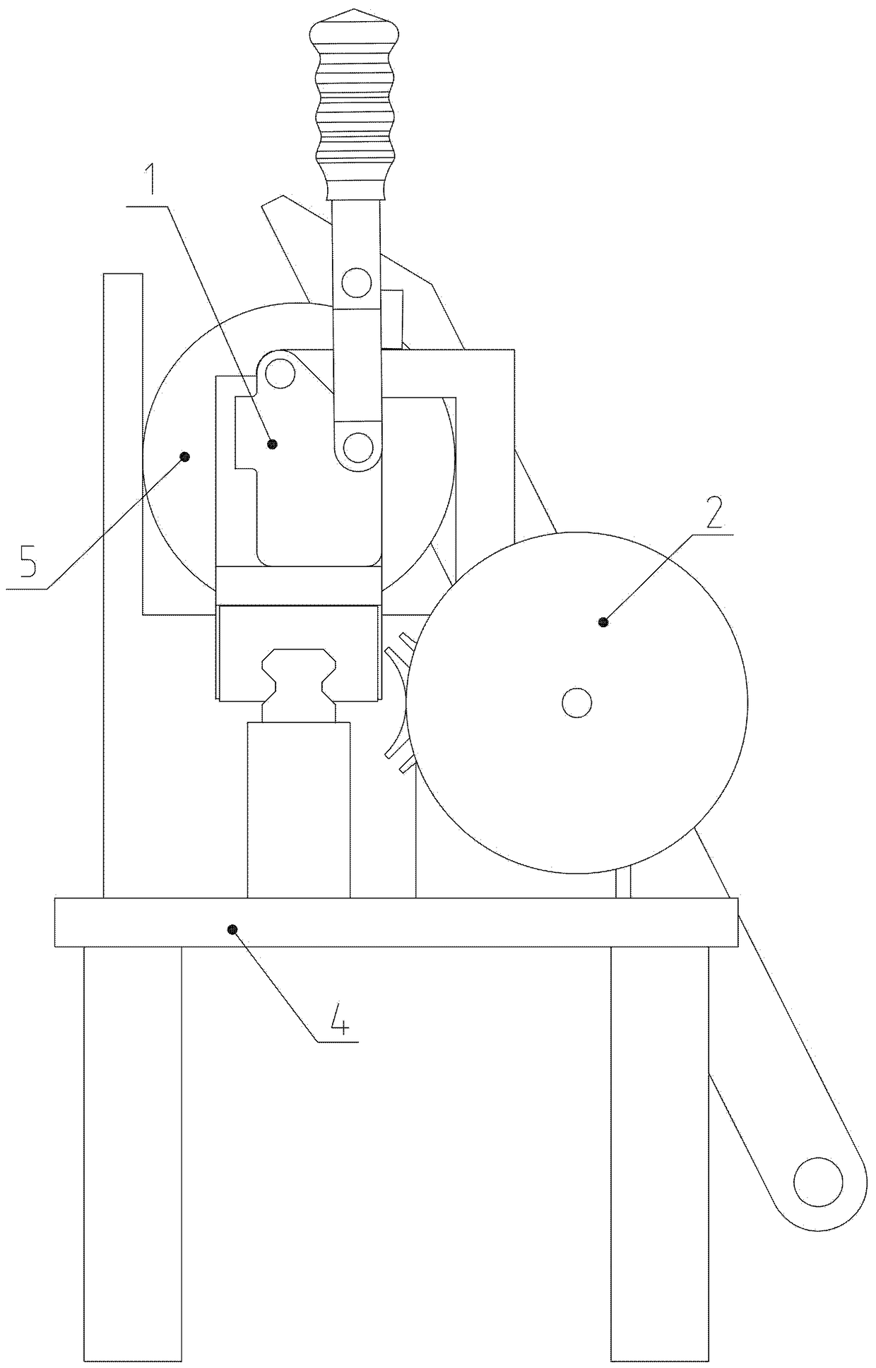 Hand-cranking-type bulk fruit and vegetable slicer