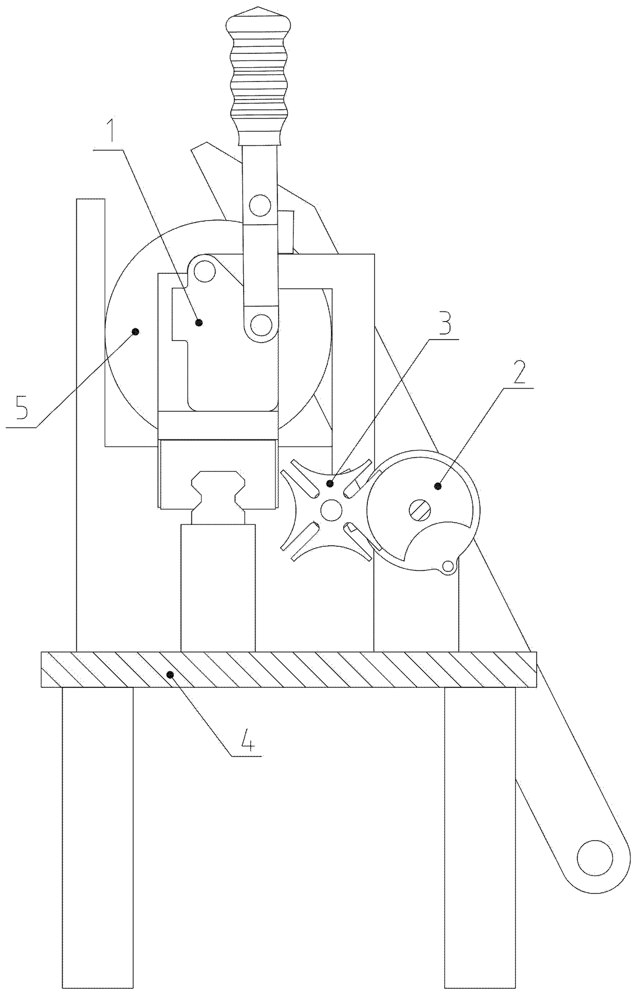 Hand-cranking-type bulk fruit and vegetable slicer