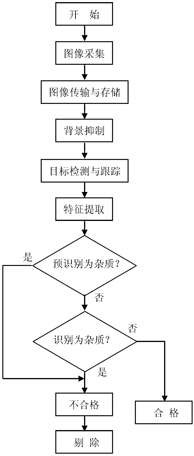 Transparent liquid impurity detection system and detection method thereof