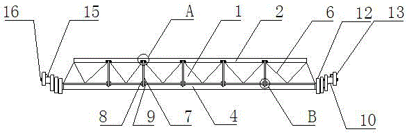 Flexible weight-reducing main girder structure of a crane