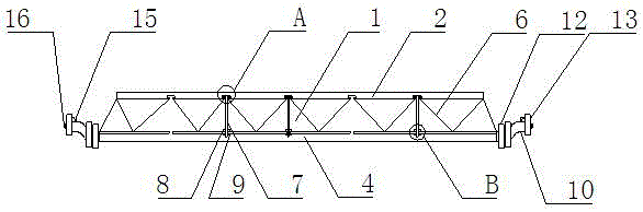 Flexible weight-reducing main girder structure of a crane