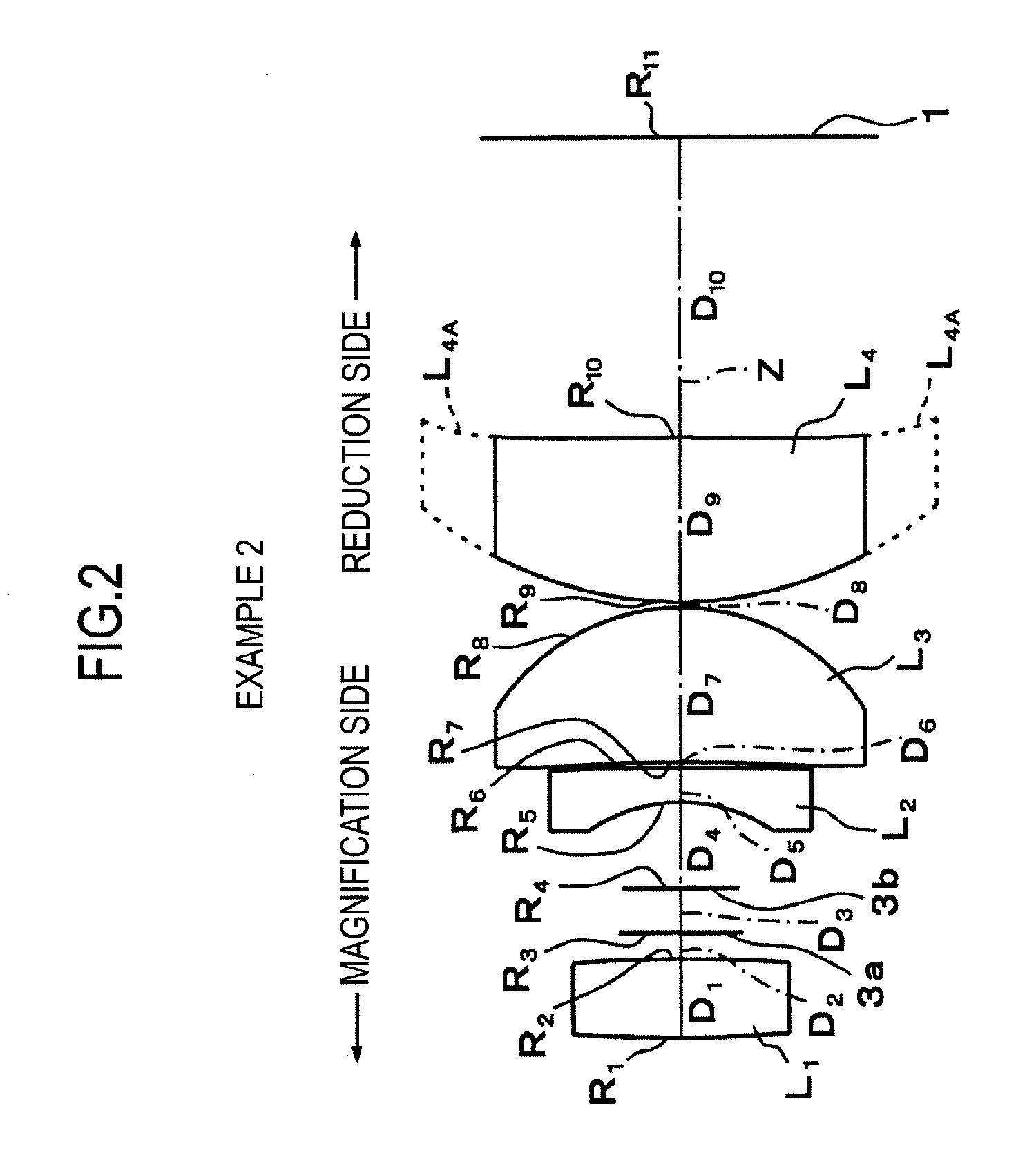 Small projection lens and projection display device using the same