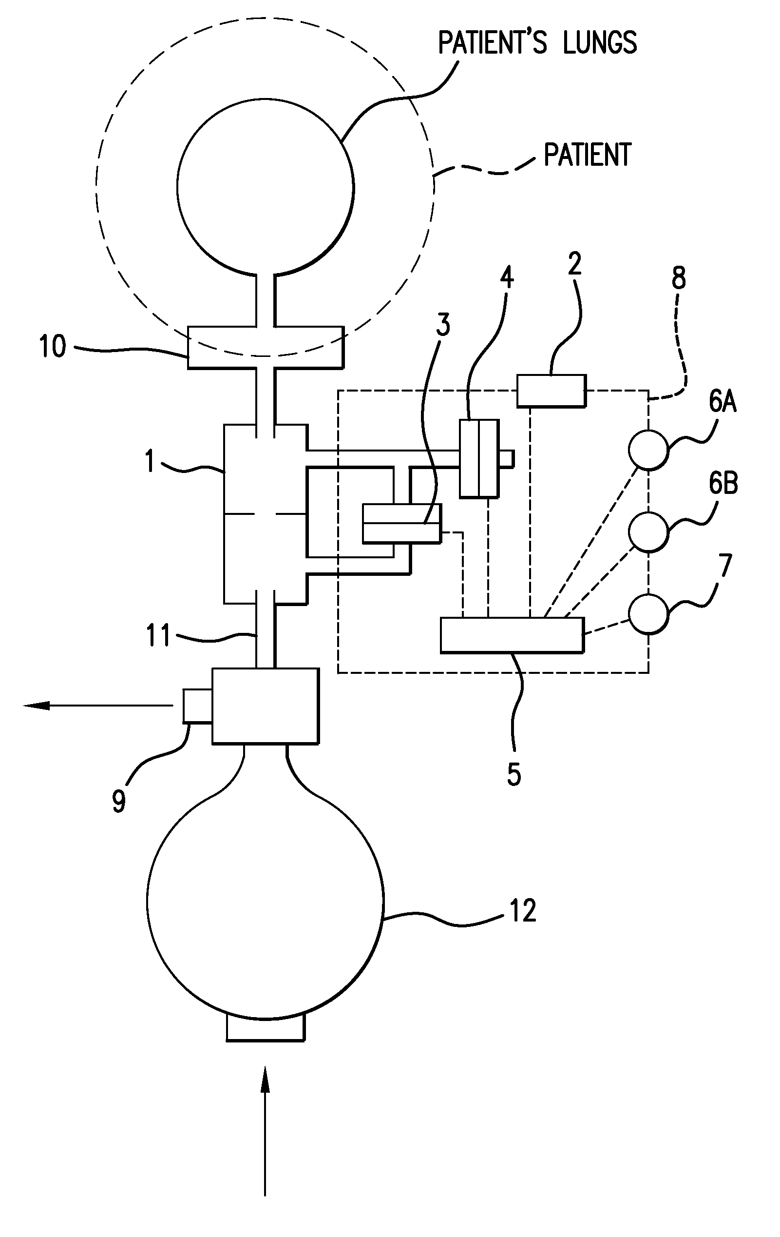 Indicating device for a ventilator