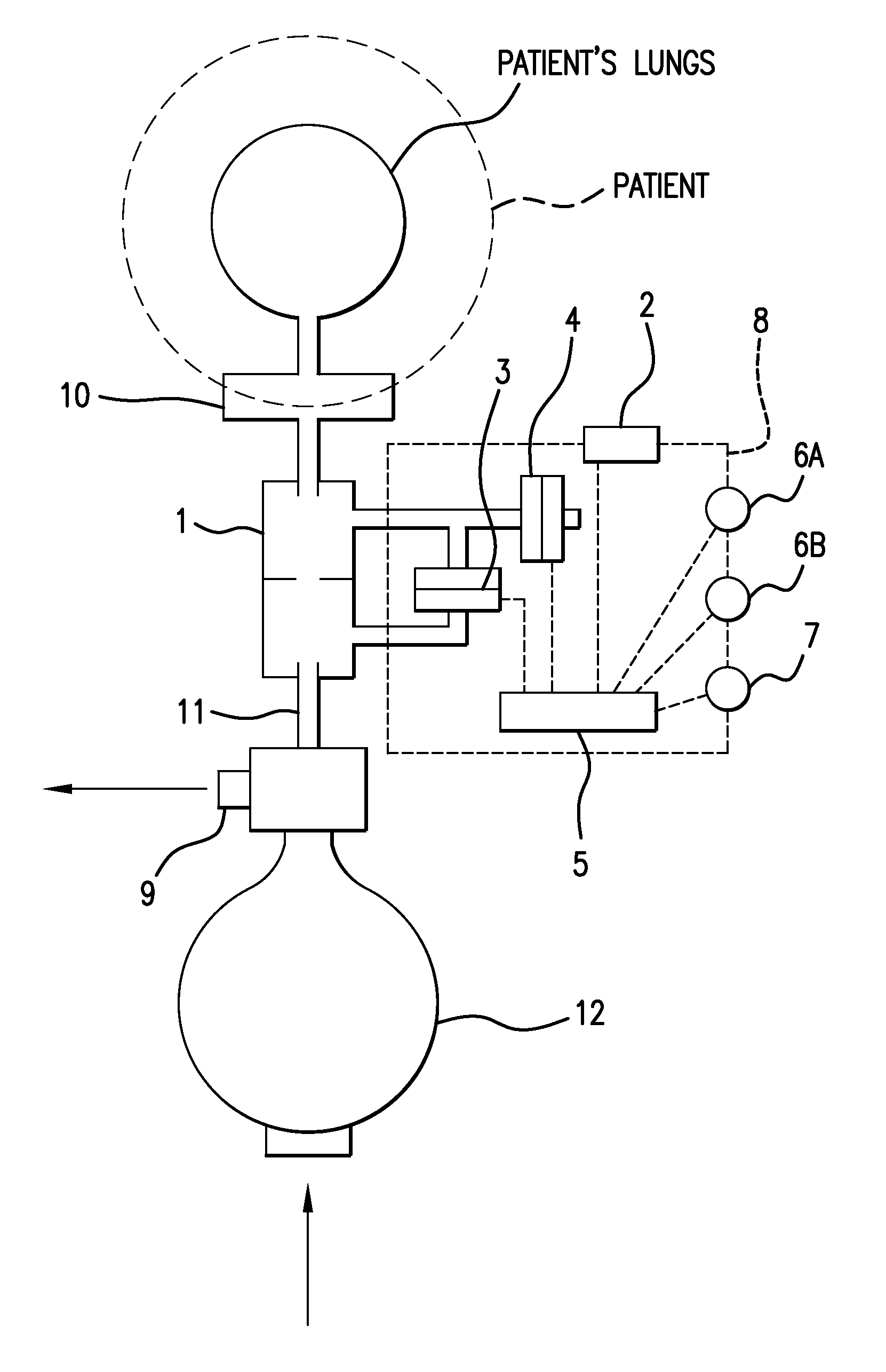 Indicating device for a ventilator