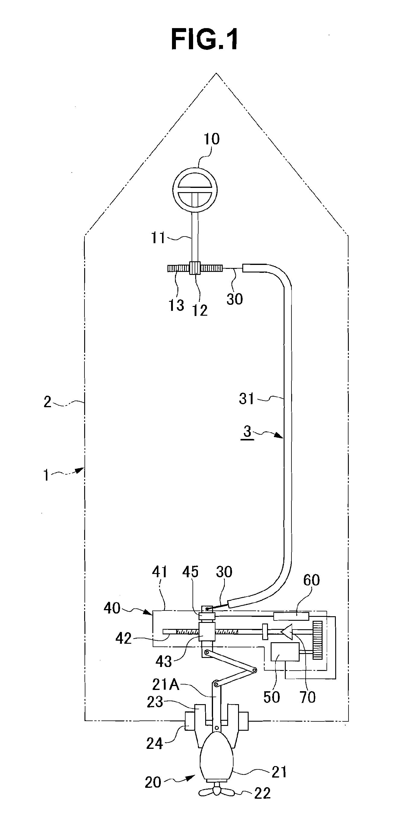 Power steering apparatus of watercraft with propeller