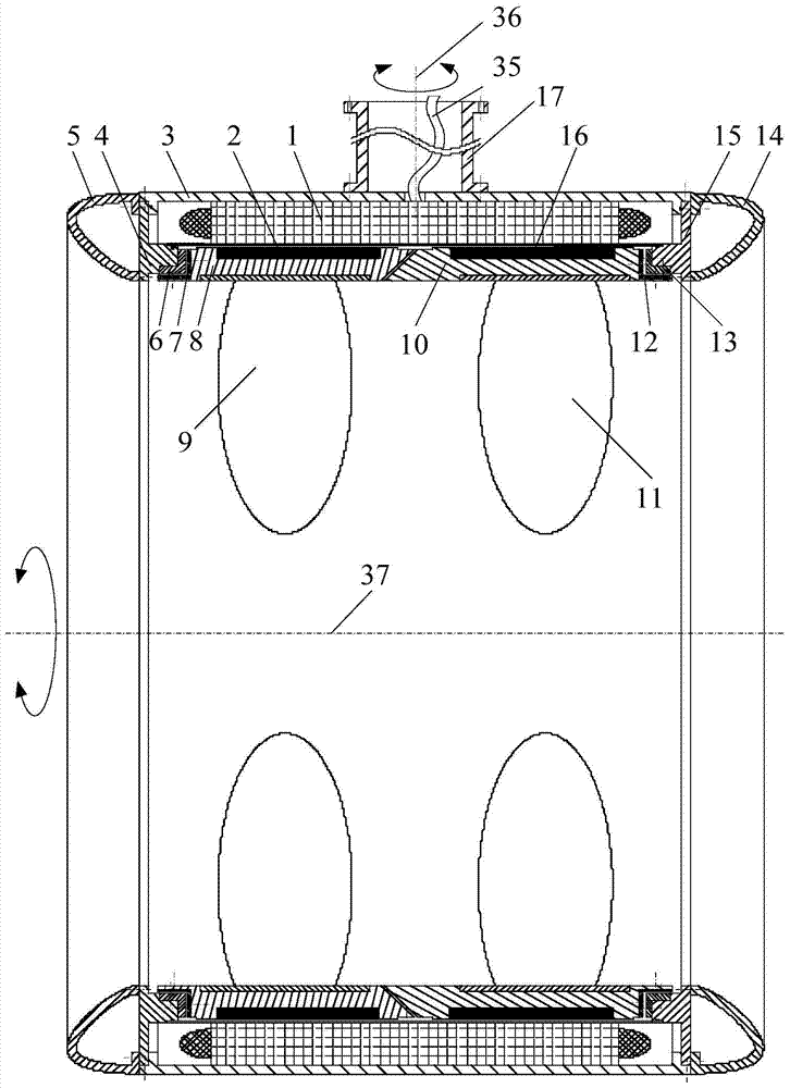 Counter-rotating shaftless rim drive propellers