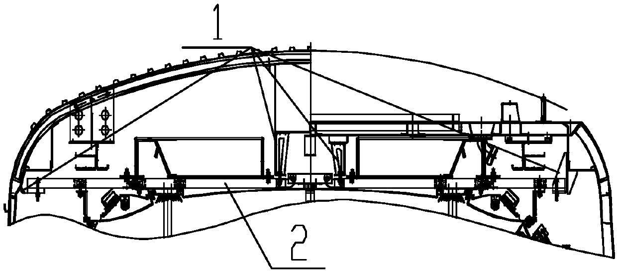 Urban rail metro vehicle ceiling trim lifting structure