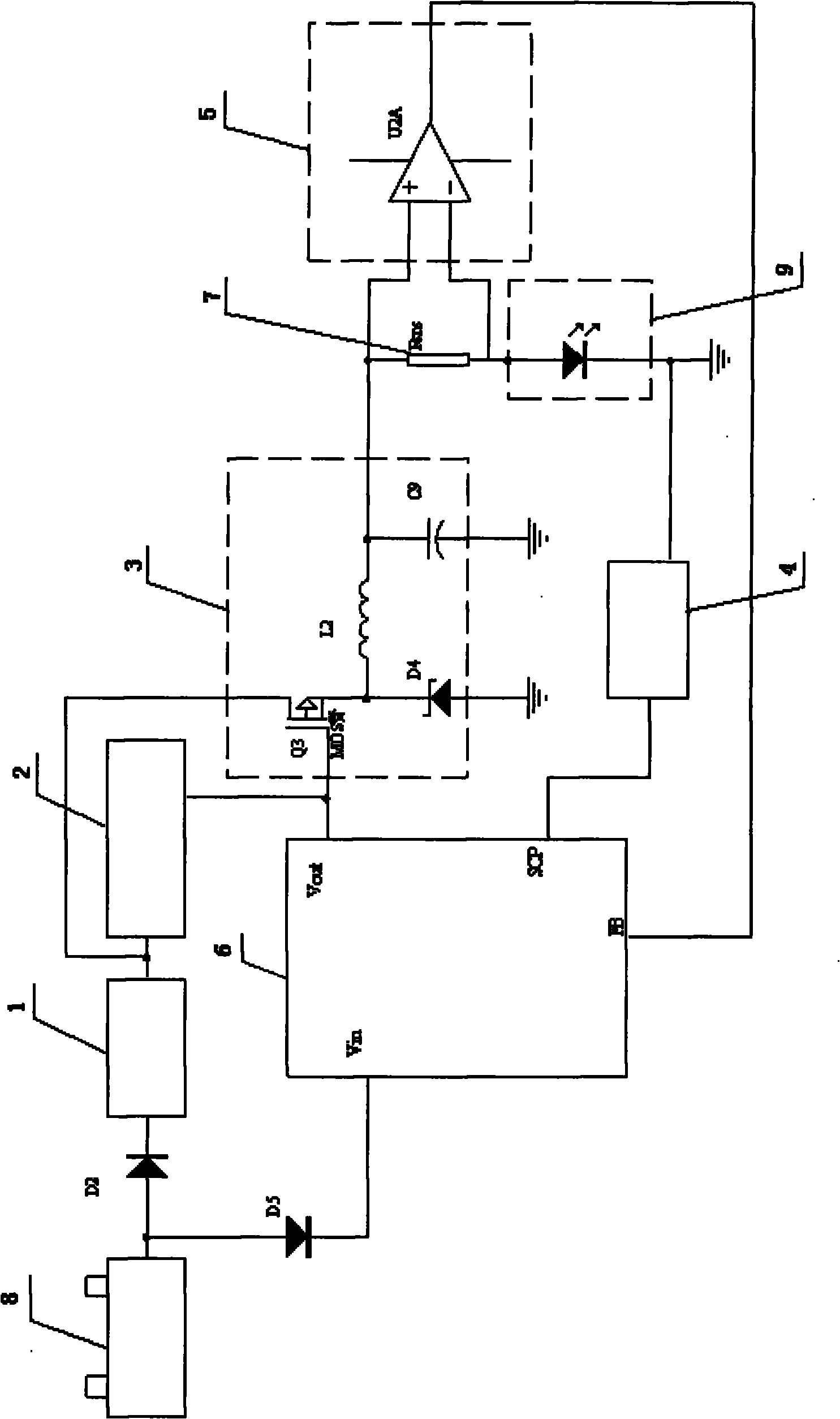 Step-down constant current LED drive circuit for automobile lighting