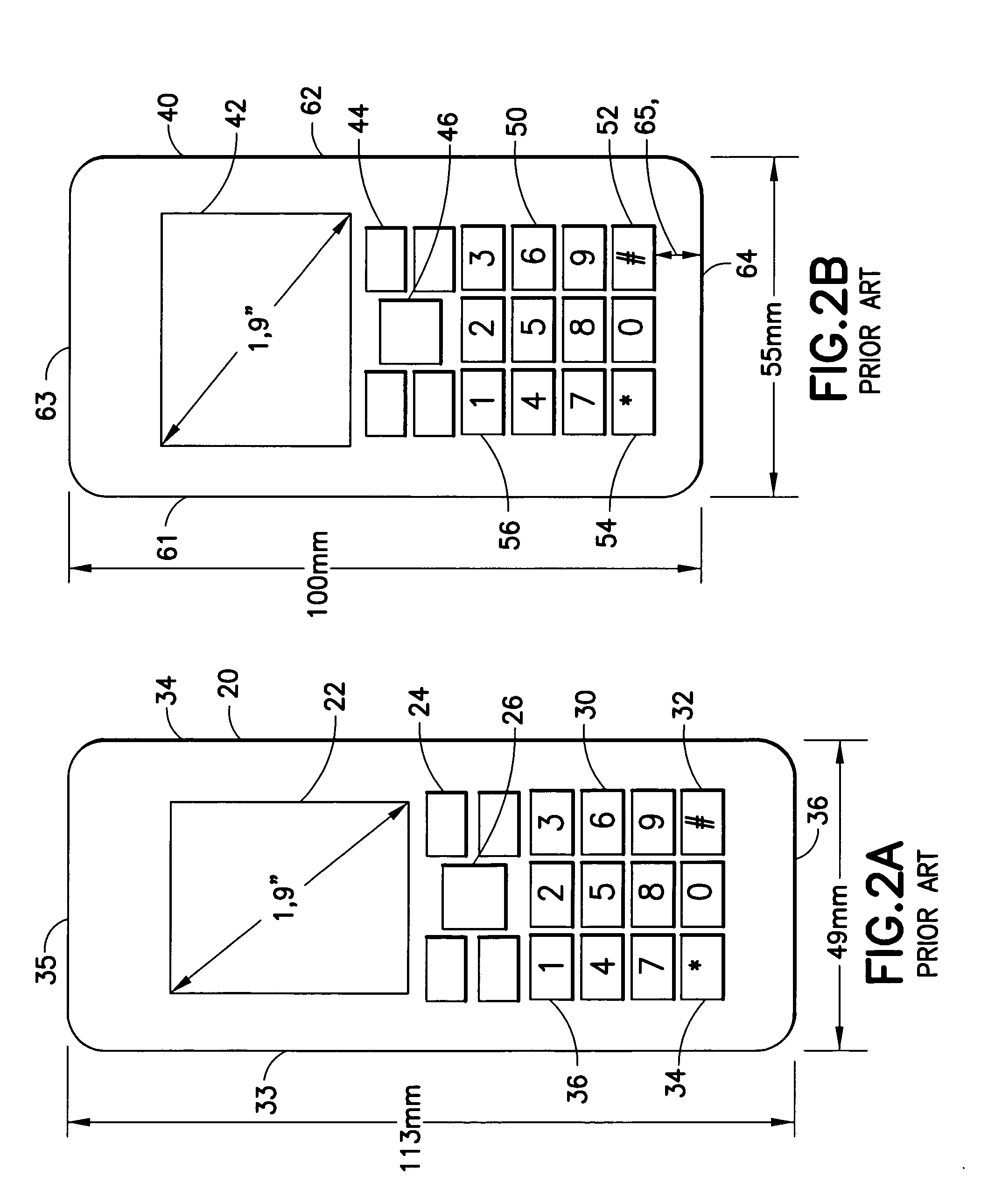 Four column keypad