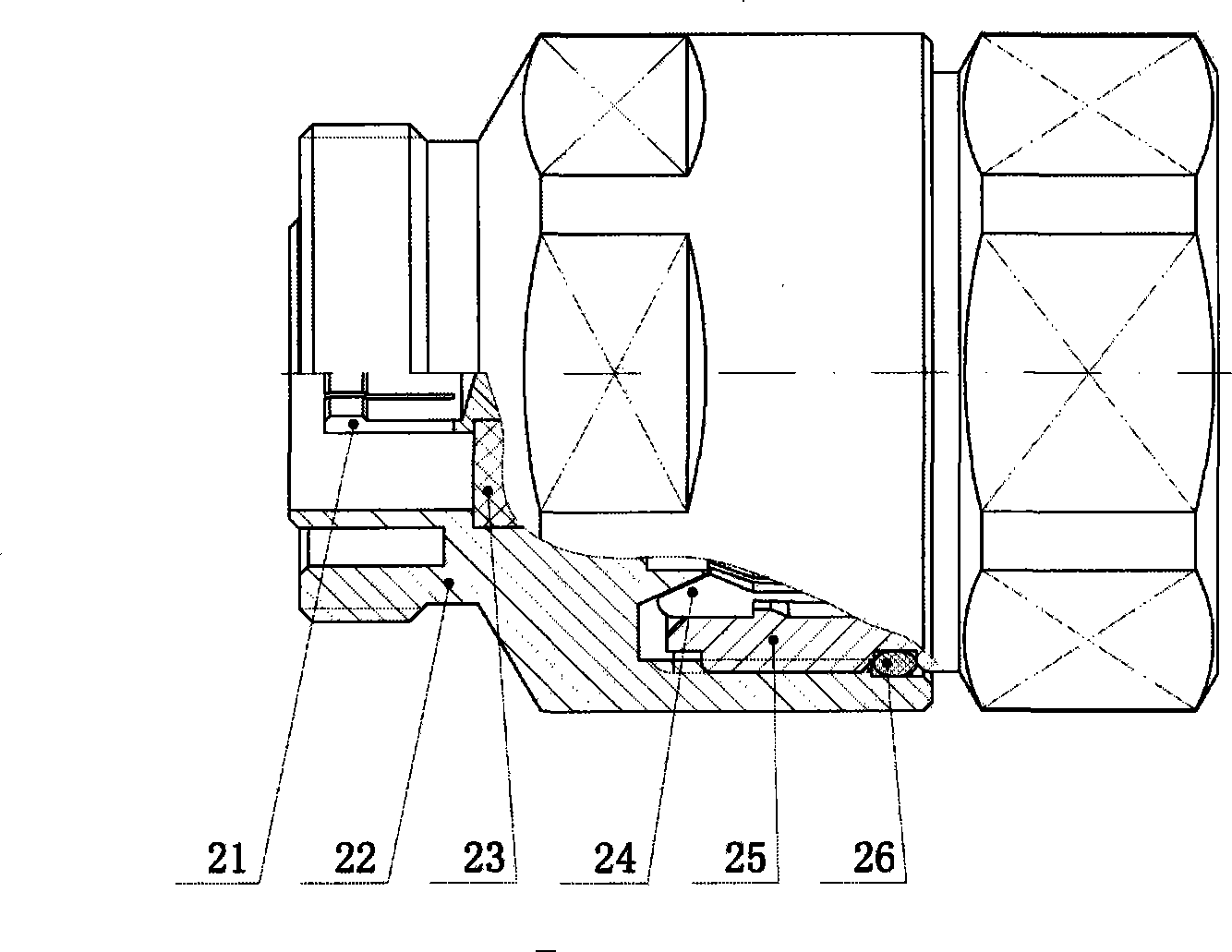 Composite material high-power RF coaxial connector