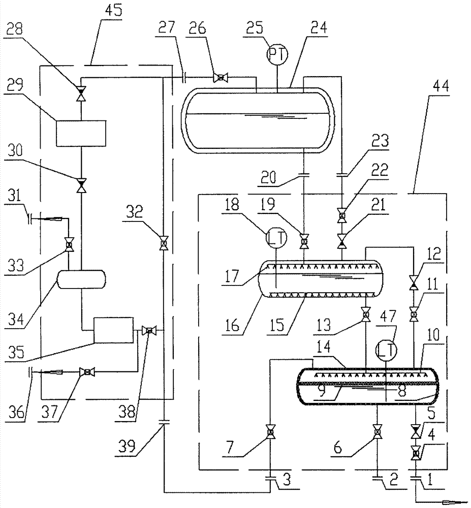 Equipment for displacement pressure delivery method of low temperature liquefied gas