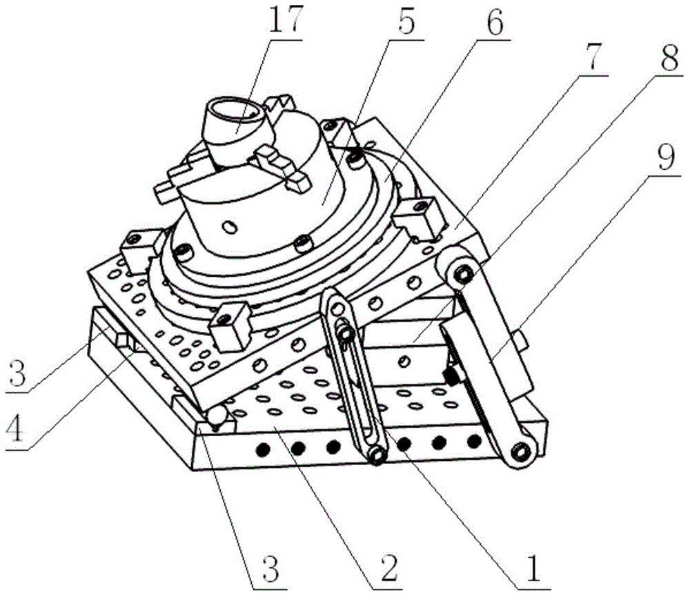 Angle workbench of high-precision combined tool